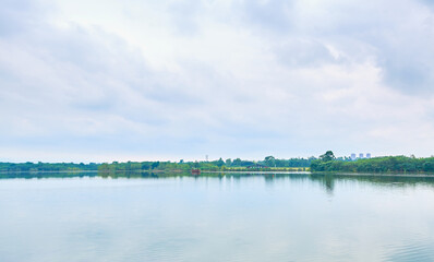 A lake in Chengdu Wetland Park, China