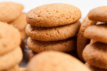 cookies baked with oatmeal and wheat flour