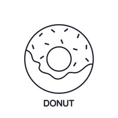 Donut outline icon. Vector illustration isolated.