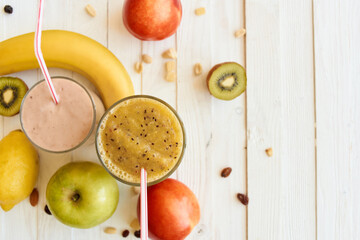 fresh fruit smoothie kefir cocktails yogurt breakfast