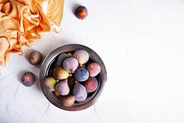 Portion of fresh Figs on light background