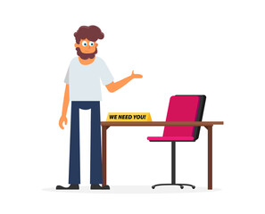 Business hiring and recruiting concept. Flat vector illustration.