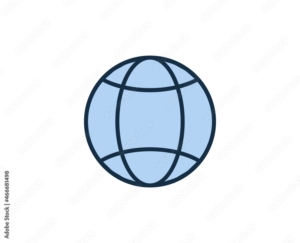Poster line globe icon isolated on white background. outline symbol for website design, mobile application,