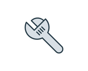 Wrench flat icon. Single high quality outline symbol for web design or mobile app.  House thin line signs for design logo, visit card, etc. Outline pictogram EPS10