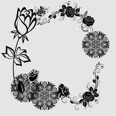 abstract floral frame