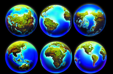 3D illustration of earth globe