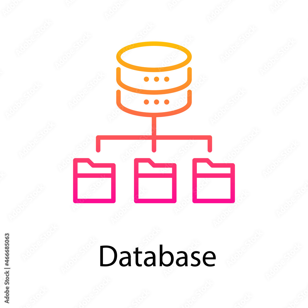 Aufkleber database vector gradient icon design illustration. web analytics symbol on white background eps 10 f