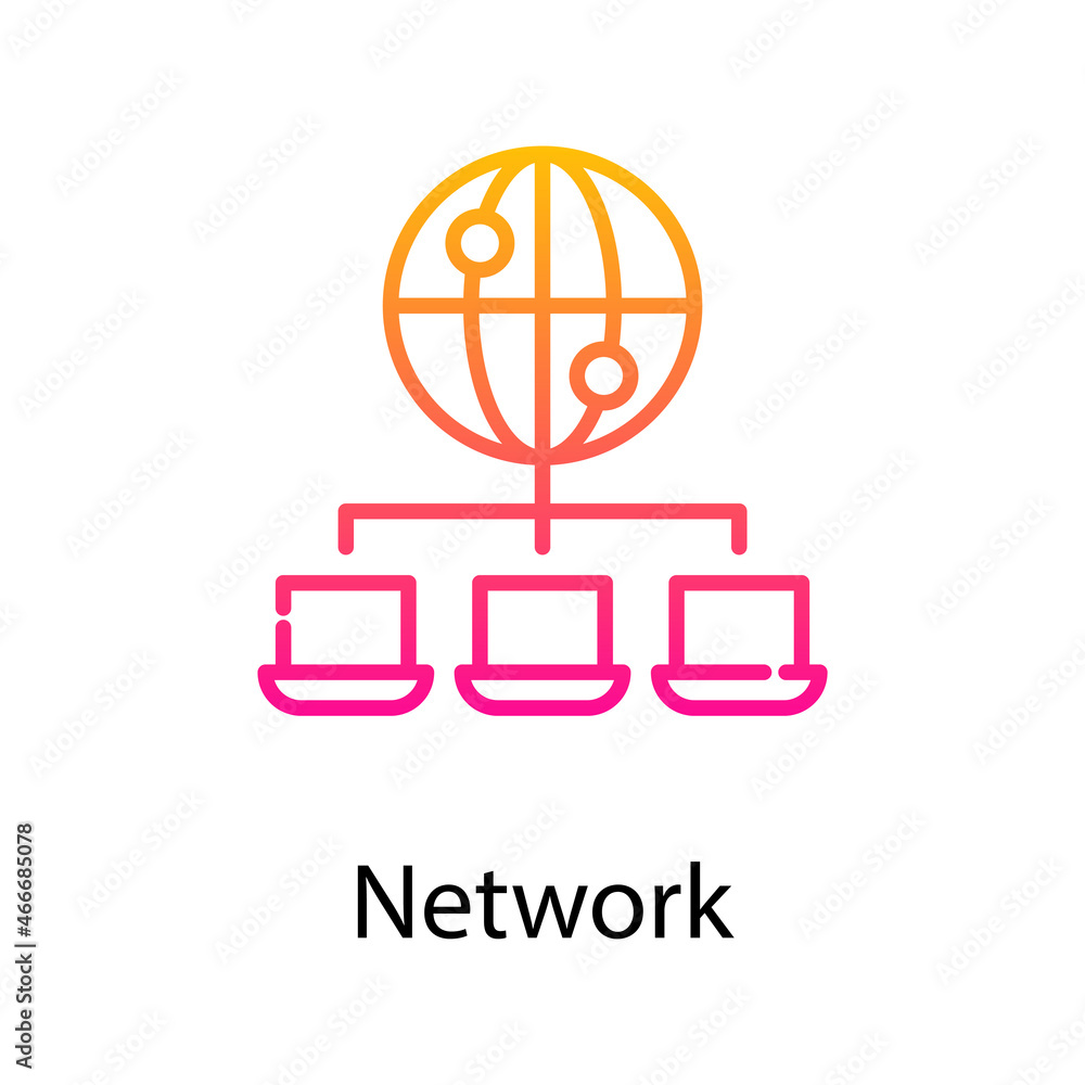 Poster network vector gradient icon design illustration. web analytics symbol on white background eps 10 fi