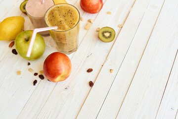 fresh fruit smoothie kefir cocktails yogurt breakfast