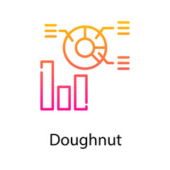 Doughnut vector gradient Icon Design illustration. Web Analytics Symbol on White background EPS 10 File