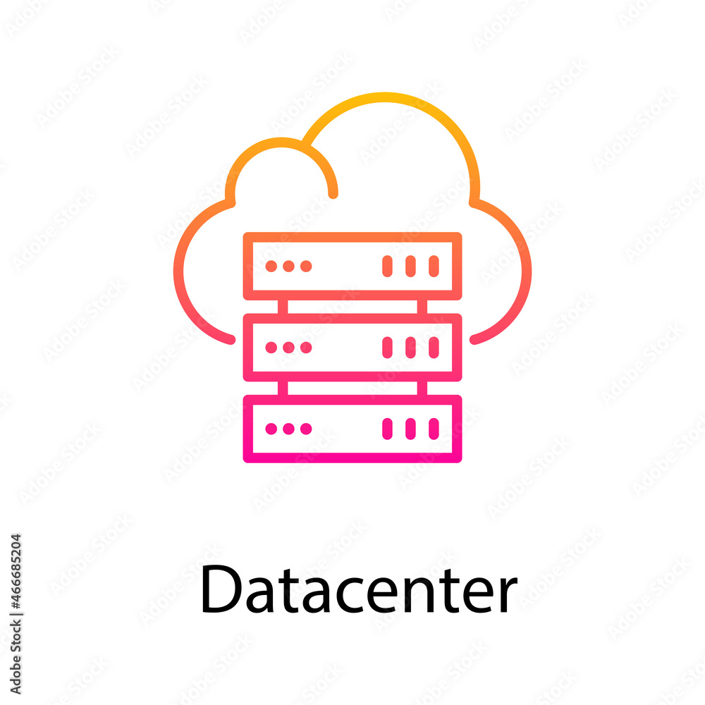 Poster datacenter vector gradient icon design illustration. web analytics symbol on white background eps 10