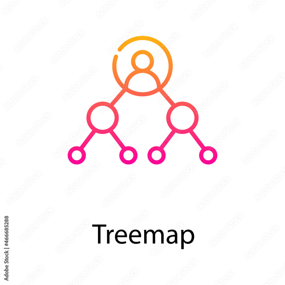 Poster treemap vector gradient icon design illustration. web analytics symbol on white background eps 10 fi