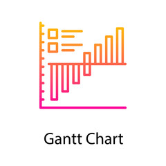 Gantt chart vector gradient Icon Design illustration. Web Analytics Symbol on White background EPS 10 File