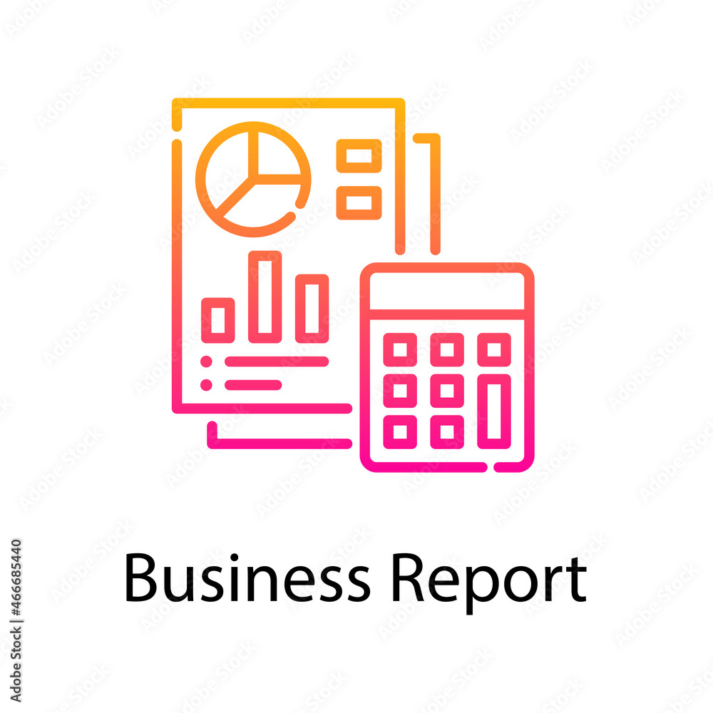 Poster business report vector gradient icon design illustration. web analytics symbol on white background e