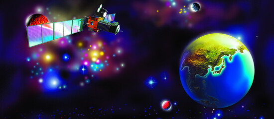 3D illustration of earth and science