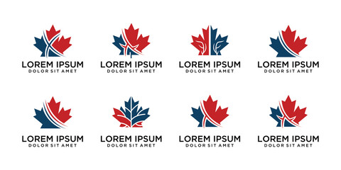 Maple leaf canada logo design collection