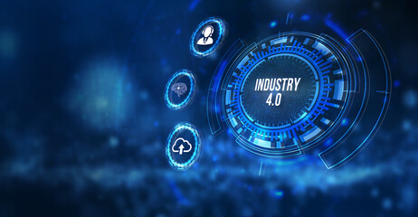 Internet, business, Technology and network concept.Industry 4.0 Cloud computing, physical systems, IOT, cognitive computing industry. 3d illustration.