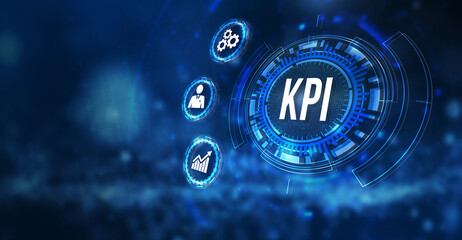 Internet, business, Technology and network concept. KPI Key Performance Indicator for Business Concept. 3d illustration.