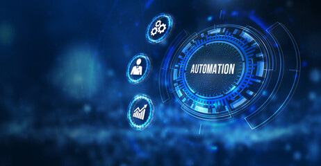 Internet, business, Technology and network concept. Automation Software concept as an innovation. 3d illustration.