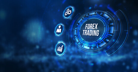 Internet, business, Technology and network concept. FOREX TRADING, new business concept. 3d illustration.