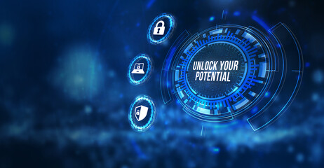 Internet, business, Technology and network concept. Cyber security data protection business technology privacy concept. 3d illustration