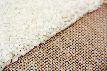 small grains of dry white rice