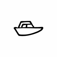 Motorboat icon in vector. Logotype - Doodle