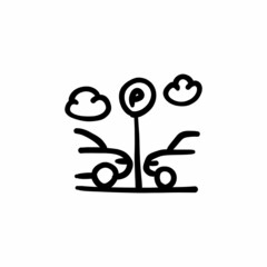 Car parking icon in vector. Logotype - Doodle
