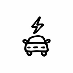 Fototapeta na wymiar Electric cars icon in vector. Logotype - Doodle