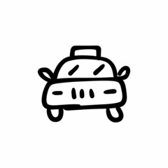 Fastback car icon in vector. Logotype - Doodle