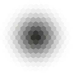 Vector geometric halftone background. Abstract low poly logo design. Monokchrome kaleidoscope pattern.