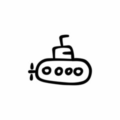 Fototapeta premium Submarine icon in vector. Logotype - Doodle