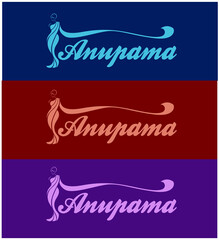 Anupama sarees senter logo with Women figure wearing saree.