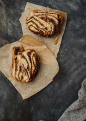 chocolate cake babka dark color