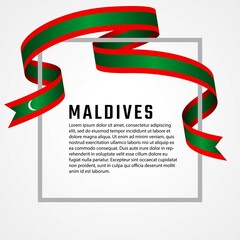 ribbon shape maldives flag background template