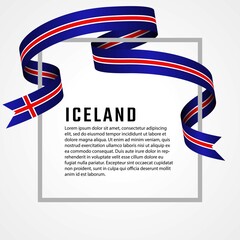 ribbon shape iceland flag background template