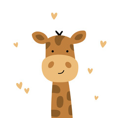 vector illustration of a cute little giraffe