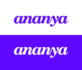 Ananya Typographic lettering. Ananya company logo.