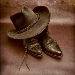 chapeau et bottes de cuir