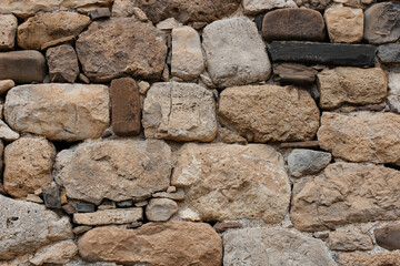 fine texture of ancient building masonry