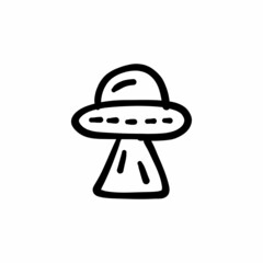 Alien spaceship icon in vector. Logotype - Doodle