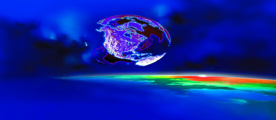 3D illustrations of earth and planets