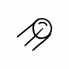 Flying ball icon in vector. Logotype - Doodle