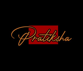 Pratiksha Brand name logo. Pratiksha lettering vector.