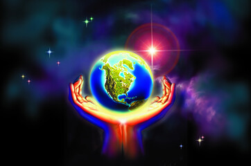 3D illustrations of earth and planets