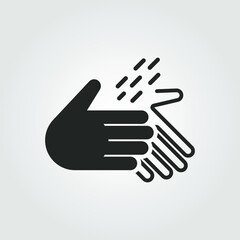 Fototapeta premium Wash hands icon. Hand washing logo. Health care advice. Sanitize, purify, cleanse, rinse out, wash out flat sign. Vector illustration.