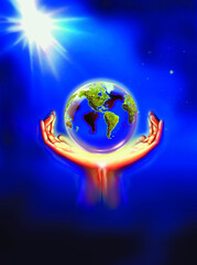 3D illustrations of earth and planets