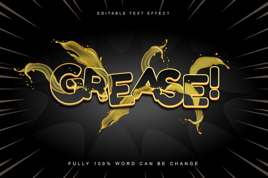 editable grease text effect with oily splash.logo text.typhography logo