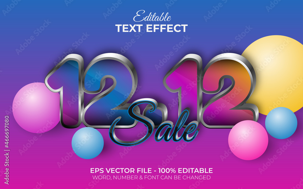 Poster 1212 sale text effect style. editable text effect.
