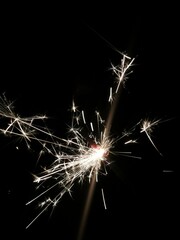 sparkler on black background